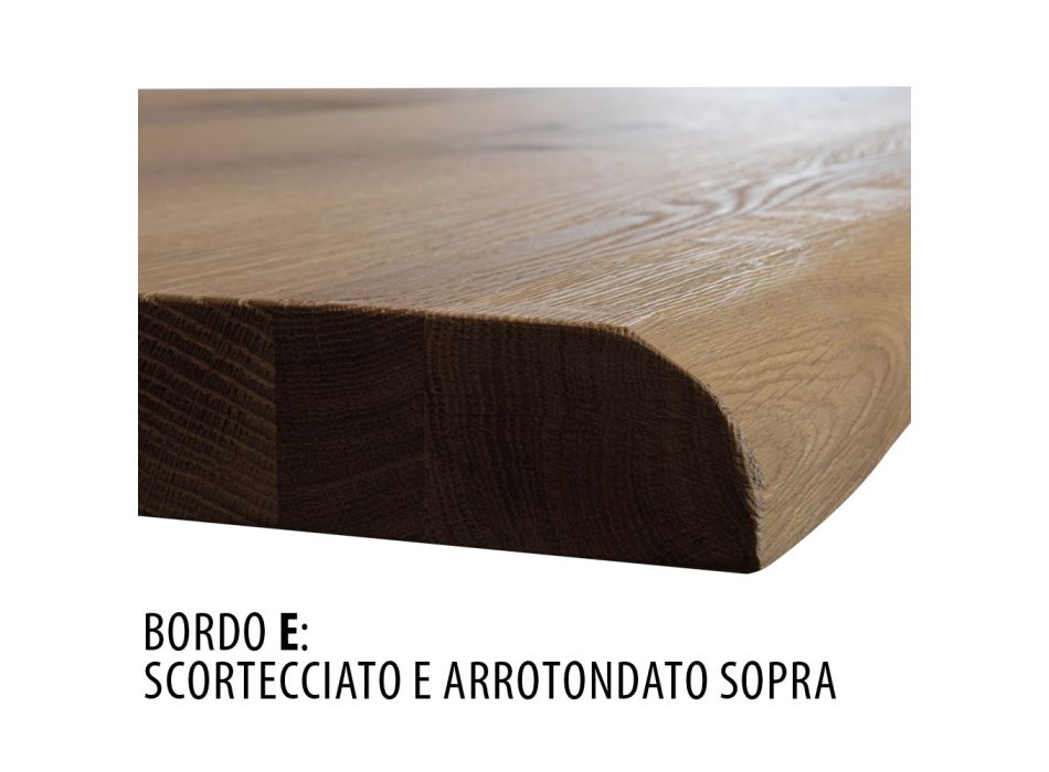 Table en chêne noué avec base en métal gris fer Made in Italy - Gonna Viadurini