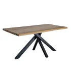 Table en chêne noué avec base en métal Made in Italy - Sebastiano Viadurini