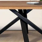Table en chêne noué avec base en métal Made in Italy - Sebastiano Viadurini