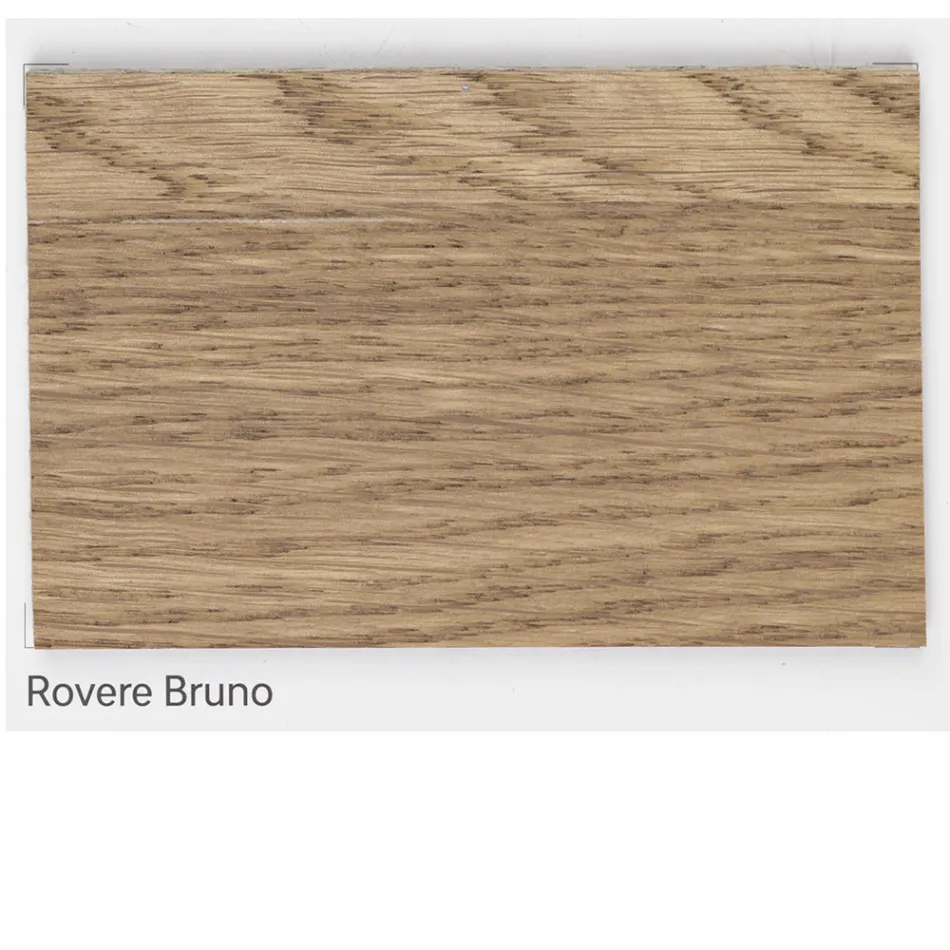 Table en placage de chêne noué et pieds en métal Made in Italy - Vicente Viadurini