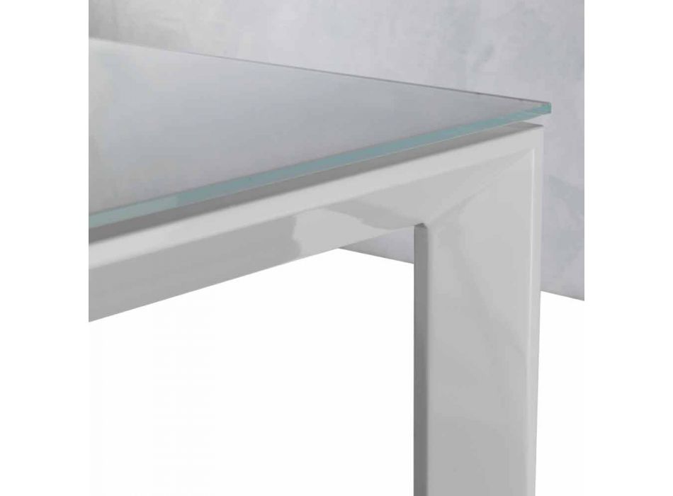 Table extensible en verre trempé avec une seule extension de livre Phoenix Viadurini