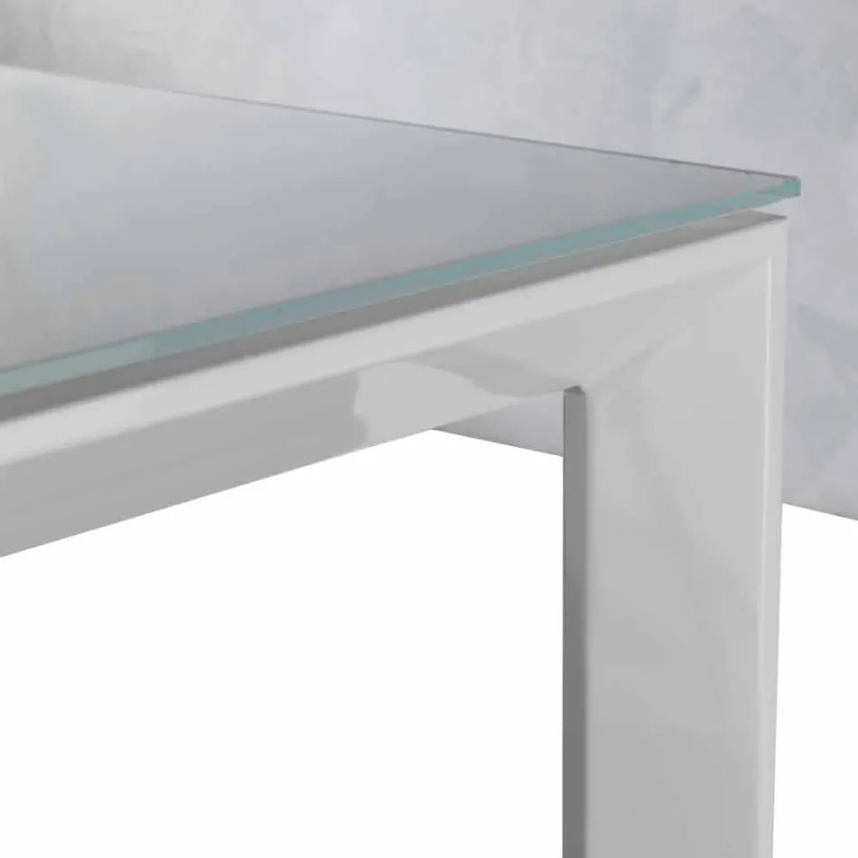 Table extensible en verre trempé avec une seule extension de livre Phoenix Viadurini