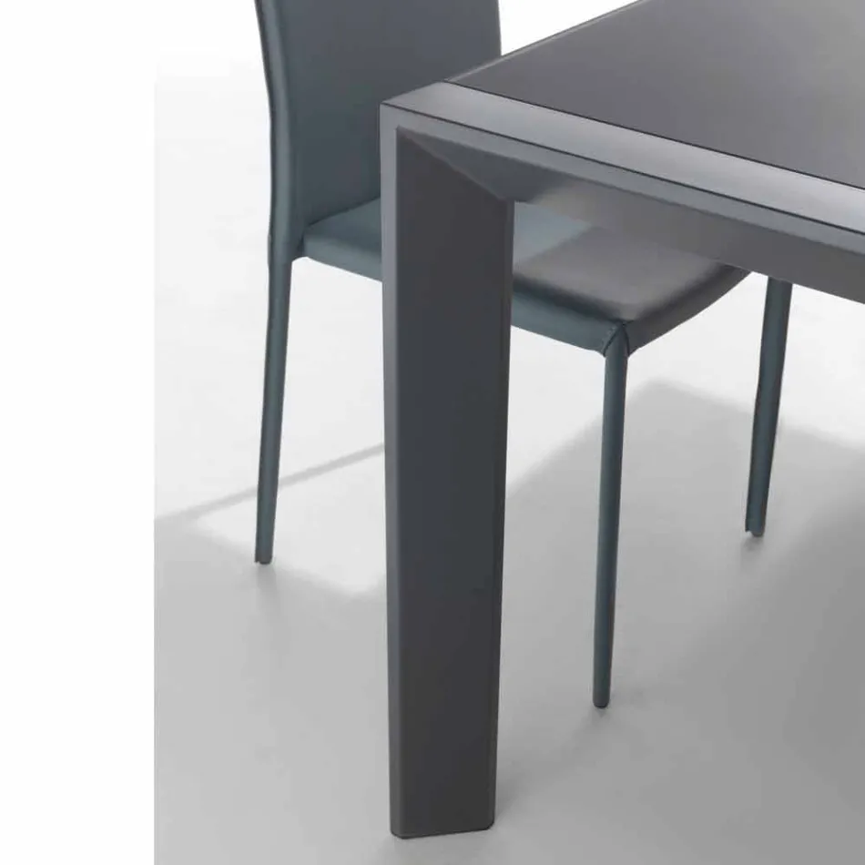 Table extensible en verre trempé avec une seule extension de livre Phoenix Viadurini