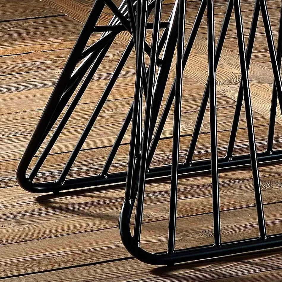 Table en verre trempé de conception moderne fabriquée en Italie, Mitia Viadurini