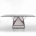 Table en verre trempé de design moderne fait en Italie, Mitia