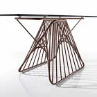 Table en verre trempé de conception moderne fabriquée en Italie, Mitia Viadurini