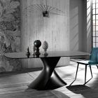 Table en verre trempé de design moderne produite en Italie, Clark Viadurini