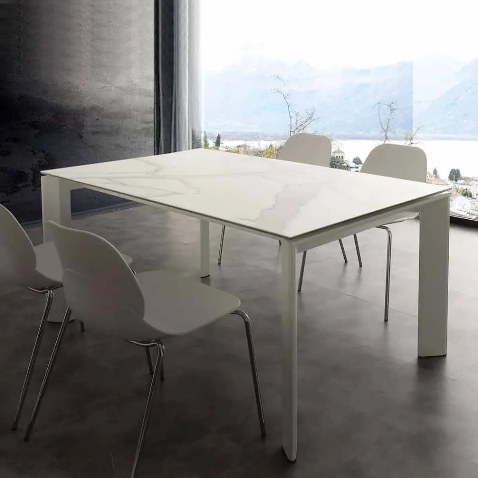 Table extensible pliante en vitrocéramique jusqu'à 240 cm Terni Viadurini