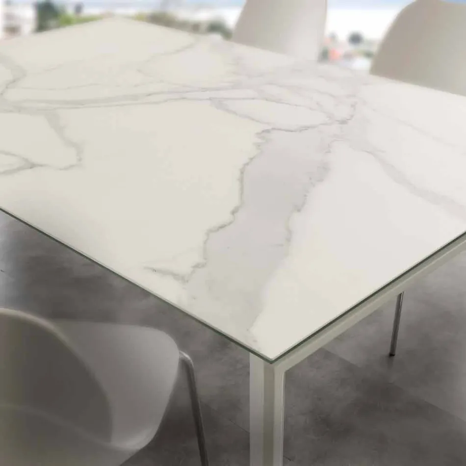 Table extensible pliante en vitrocéramique jusqu'à 240 cm Terni Viadurini