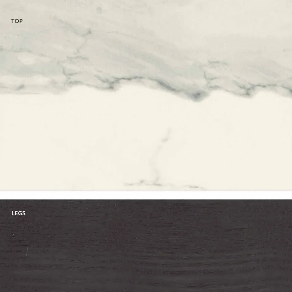 Table en verre et céramique design moderne fabriquée en Italie, Egisto Viadurini