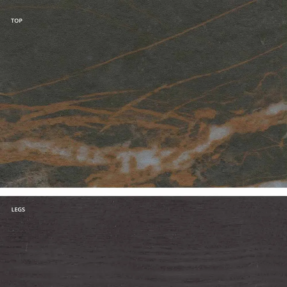 Table en verre et céramique design moderne fabriquée en Italie, Egisto Viadurini