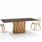 Table en verre et céramique design moderne fabriquée en Italie, Egisto Viadurini