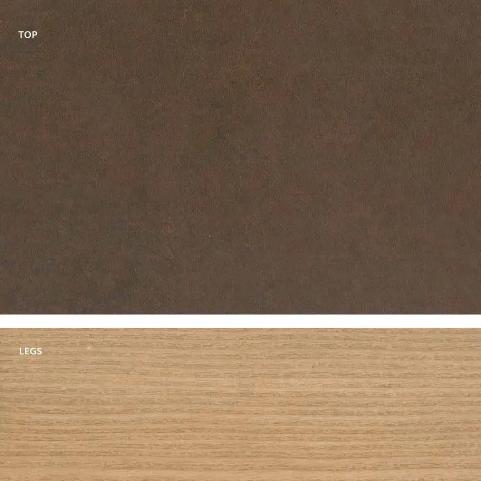 Table en verre et céramique design moderne fabriquée en Italie, Egisto Viadurini