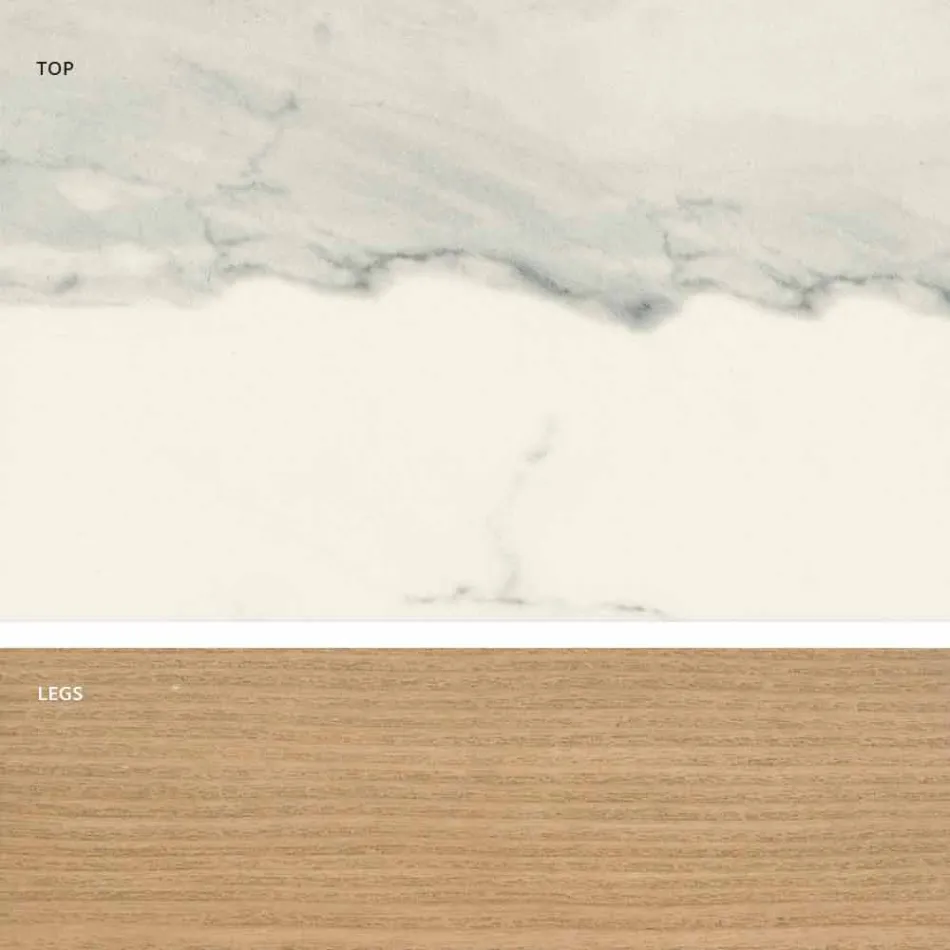 Table en verre et céramique design moderne fabriquée en Italie, Egisto Viadurini