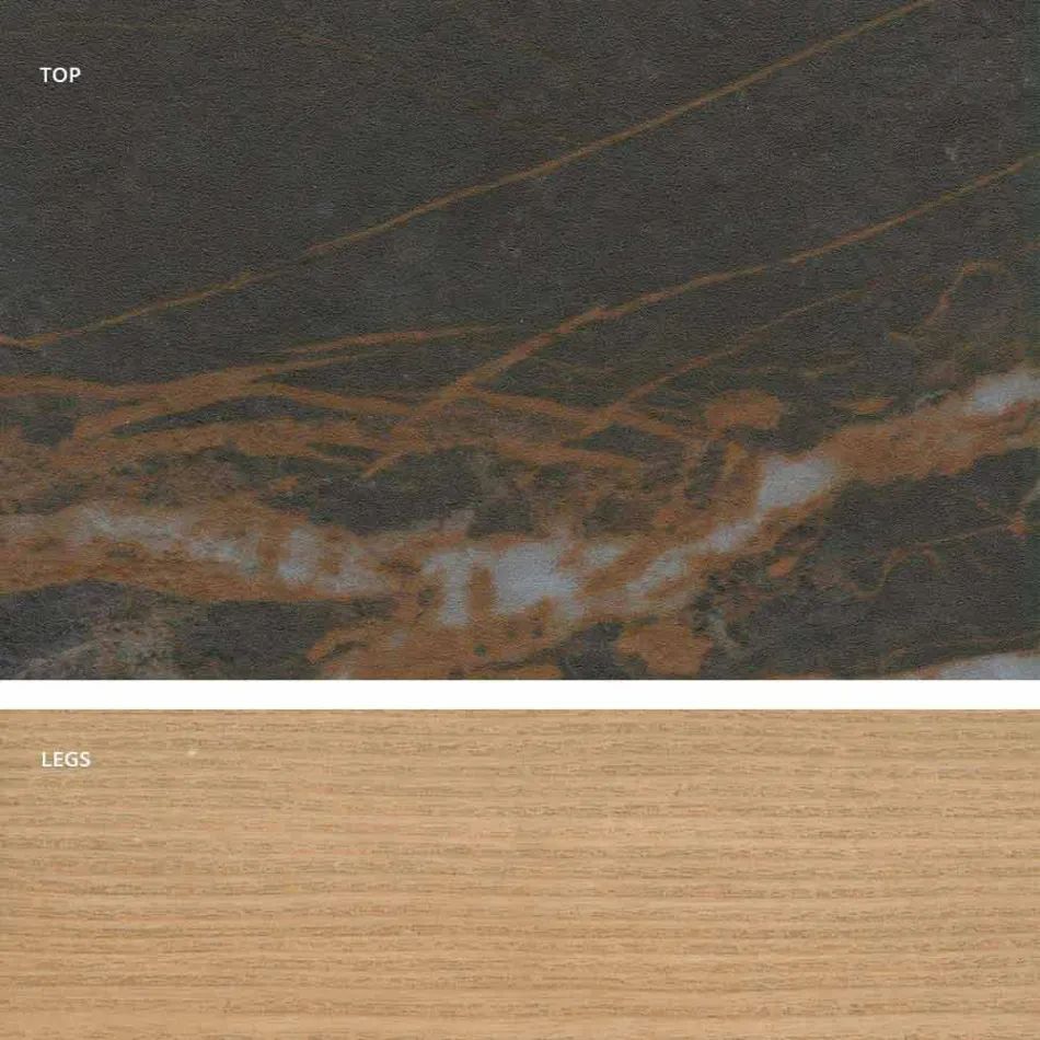 Table en verre et céramique design moderne fabriquée en Italie, Egisto Viadurini