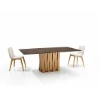 Table en verre et céramique design moderne fabriquée en Italie, Egisto Viadurini