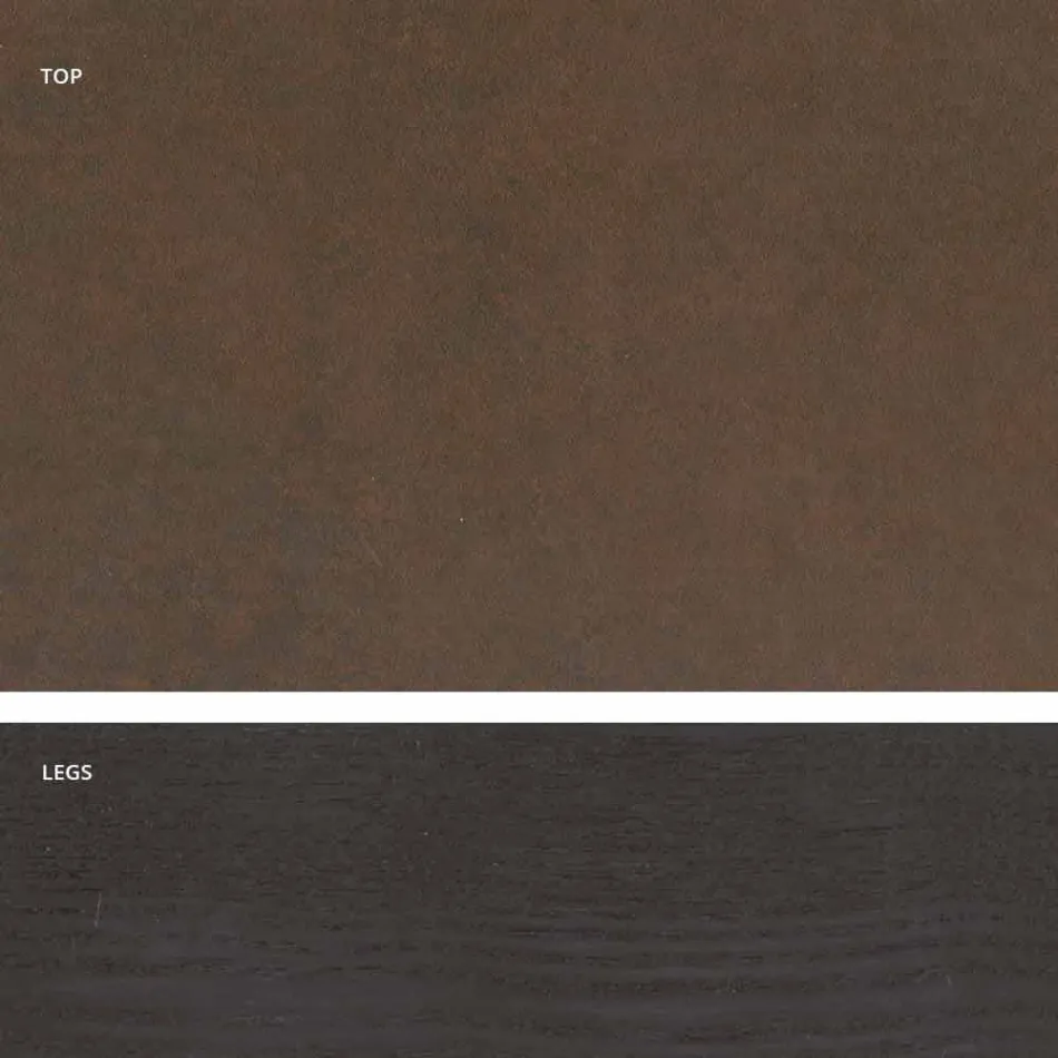 Table en verre et céramique design moderne fabriquée en Italie, Egisto Viadurini