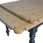 Table d'intérieur extensible en sapin avec coins façonnés et incrustations Made in Italy - Faramir Viadurini