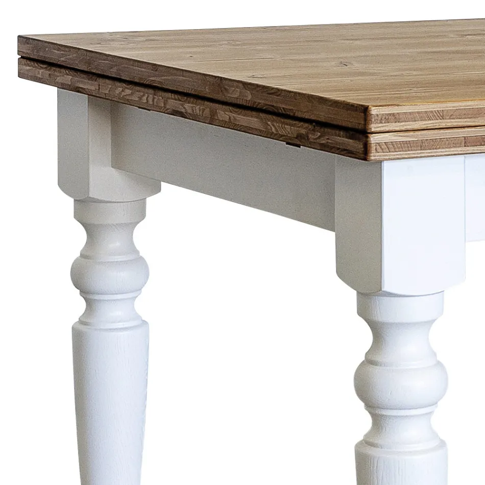 Table de séjour extensible en sapin nordique Made in Italy - Benidorm Viadurini