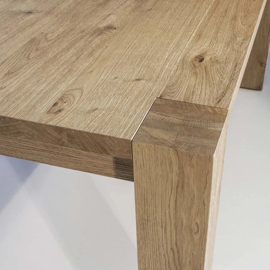 Table de séjour extensible en plaqué chêne noué Made in Italy - Durin Viadurini