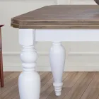 Table de salon extensible en chêne avec coins façonnés Made in Italy - Rafael Viadurini