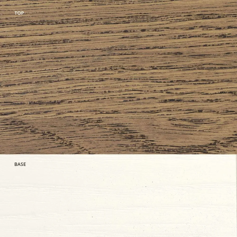 Table de salon extensible en chêne avec coins façonnés Made in Italy - Rafael Viadurini