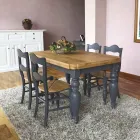 Table de salon extensible en chêne avec coins façonnés Made in Italy - Rafael Viadurini