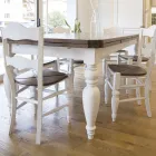 Table de salon extensible en chêne avec coins façonnés Made in Italy - Rafael Viadurini