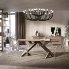 Table de salon en véritable noyer massif noué Made in Italy - Boromir Viadurini