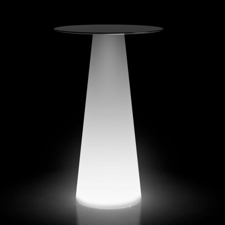 Table haute lumineuse d'extérieur avec LED en Hpl et polyéthylène fabriquée en Italie - Forlina Viadurini