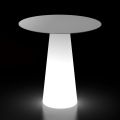 Table lumineuse d'extérieur avec base lumineuse LED et plateau rond Made in Italy - Forlina