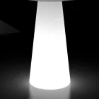 Table lumineuse d'extérieur avec base lumineuse LED et plateau rond fabriquée en Italie - Forlina Viadurini