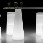Table lumineuse d'extérieur moderne avec base lumineuse LED fabriquée en Italie - Forlina Viadurini