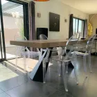 Table extensible moderne jusqu'à 260/280 cm en bois et métal - Teramo Viadurini