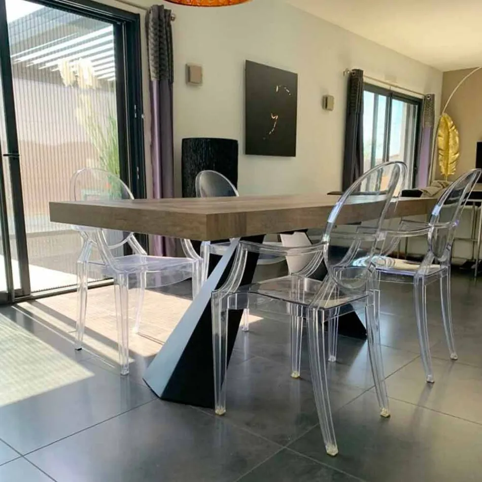 Table extensible moderne jusqu'à 260/280 cm en bois et métal - Teramo Viadurini