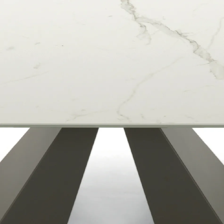 Table Extensible Moderne jusqu'à 278 cm en Céramique Made in Italy - Dalmatien Viadurini