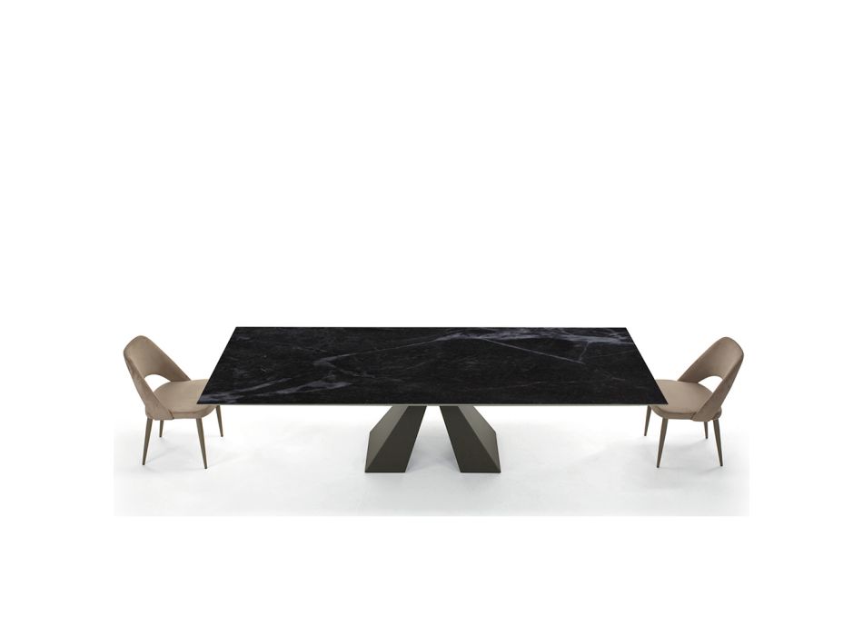 Table Extensible Moderne jusqu'à 278 cm en Céramique Made in Italy - Dalmatien Viadurini