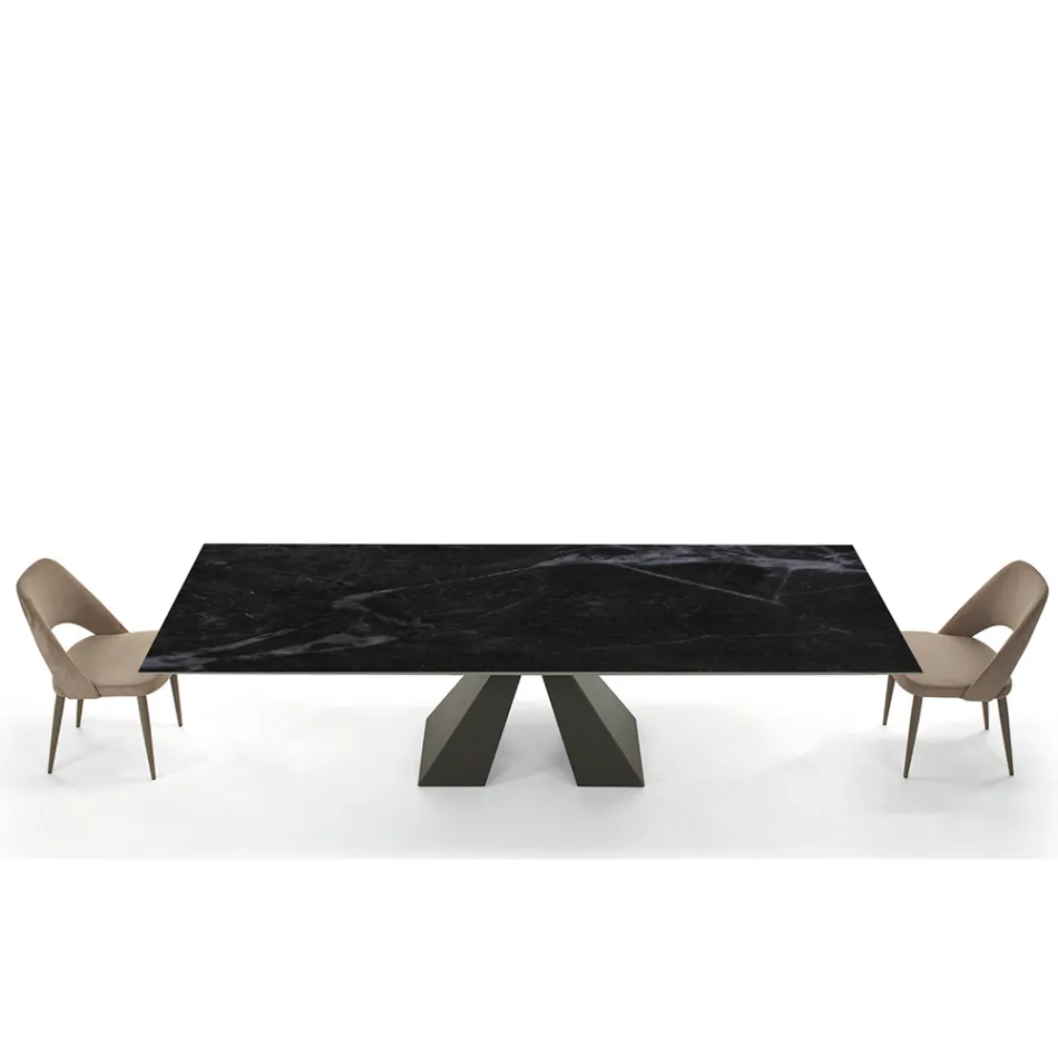 Table Extensible Moderne jusqu'à 278 cm en Céramique Made in Italy - Dalmatien Viadurini