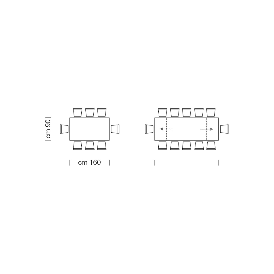 Table Extensible Moderne jusqu'à 278 cm en Céramique Made in Italy - Dalmatien Viadurini