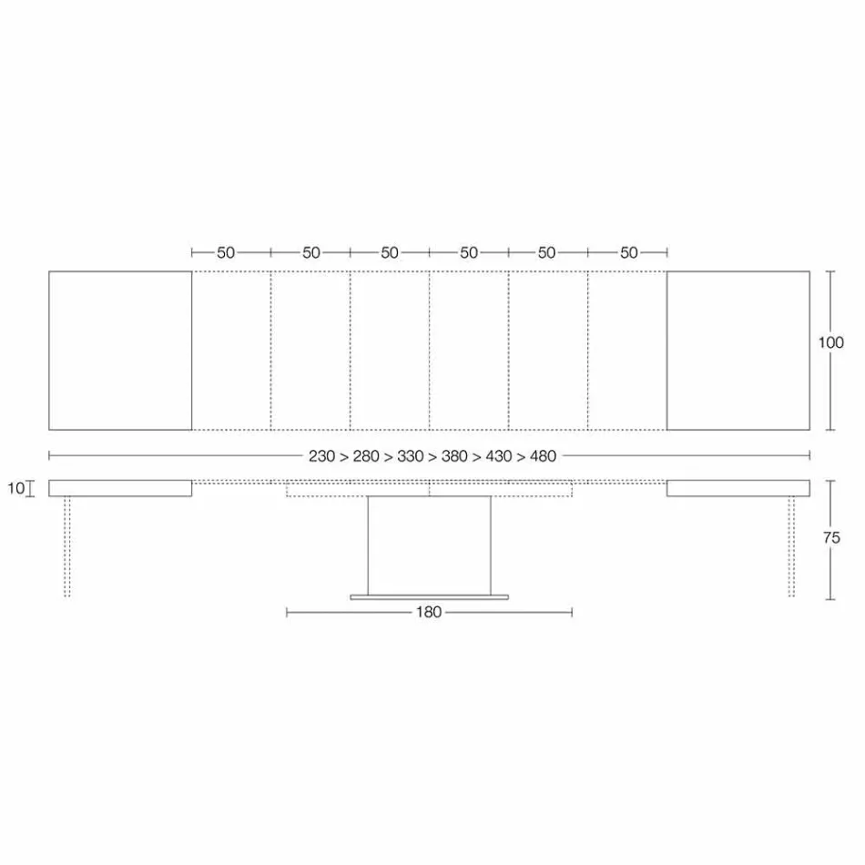 Table extensible moderne jusqu'à 480 cm en bois Made in Italy - Michael Viadurini
