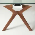 Table extensible moderne en acier inoxydable et verre trempé Kentucky Viadurini