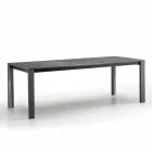 Table à rallonge moderne en grès et bois de hêtre fabriquée en Italie Duccio Viadurini