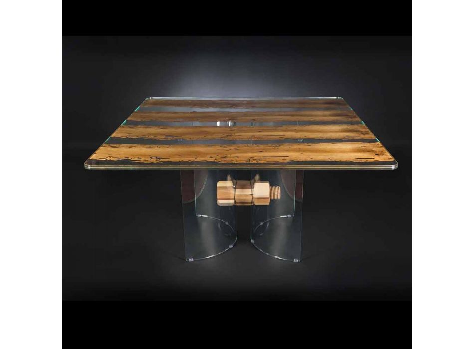 Moderne dans le verre vénitien et Briccola table en bois Viadurini