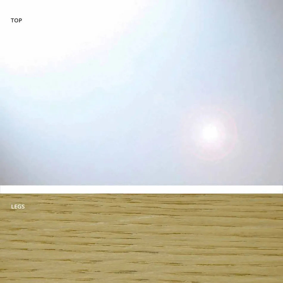 Table moderne en verre et chêne naturel produite en Italie Acciano Viadurini