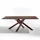 Table moderne en vitrocéramique et métal fabriquée en Italie, Dionigi Viadurini