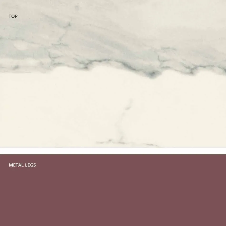 Table moderne en vitrocéramique et métal fabriquée en Italie, Dionigi Viadurini