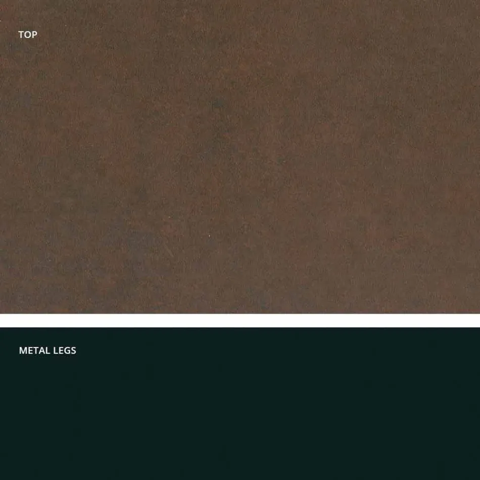 Table moderne en vitrocéramique et métal fabriquée en Italie, Dionigi Viadurini