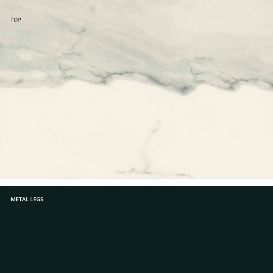 Table moderne en vitrocéramique et métal fabriquée en Italie, Dionigi Viadurini