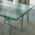 Table moderne entièrement en verre trempé transparent Atlanta Viadurini