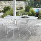 Table de jardin ovale entièrement en métal - Archive Viadurini